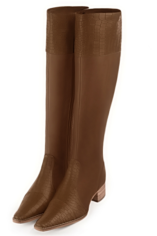 Caramel brown dress knee-high boots for women - Florence KOOIJMAN